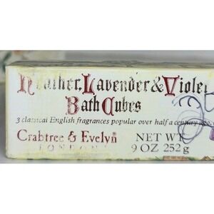 Vintage Crabtree & Evelyn Set‎ Of 6 English Bath Cubes Heather, Lavender, Violet